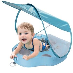 Baby Swim Float UV Protection Sunshade Infant Pool Float Add Tail 3-24 Months
